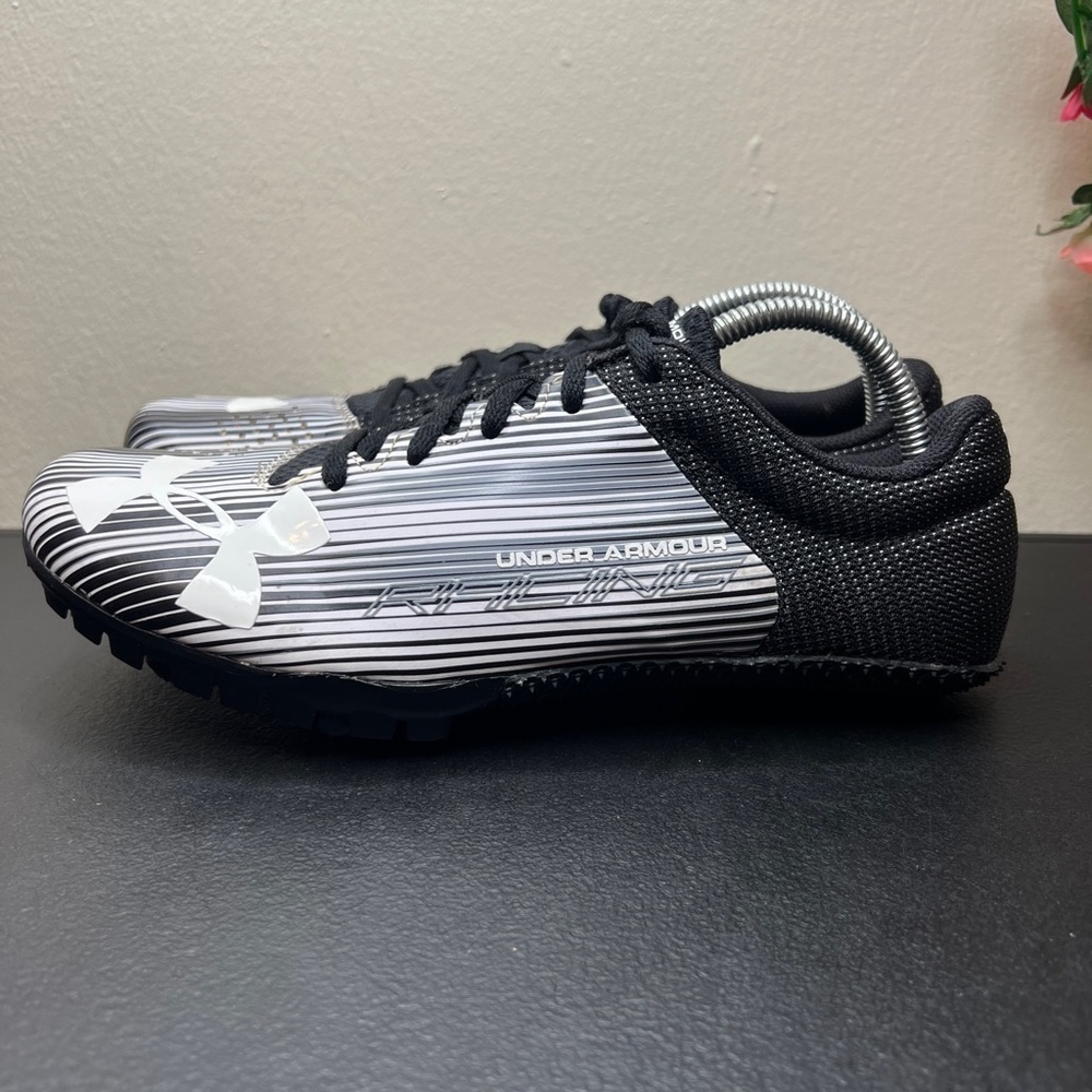 Under Armour Womens Kick Sprint 1297114-100 Size 10 Black Racing Spike Cleats